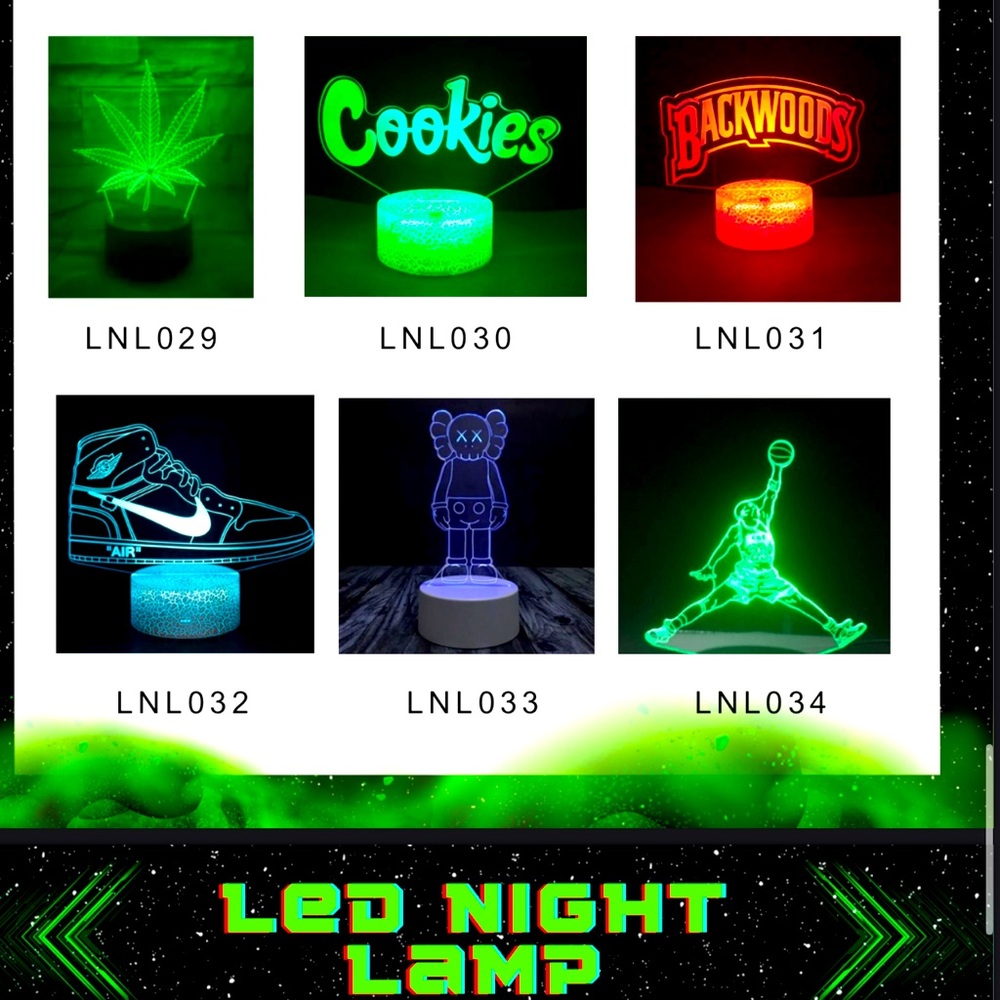 LED Night lamp one touch on base on/off mode or use the controller included